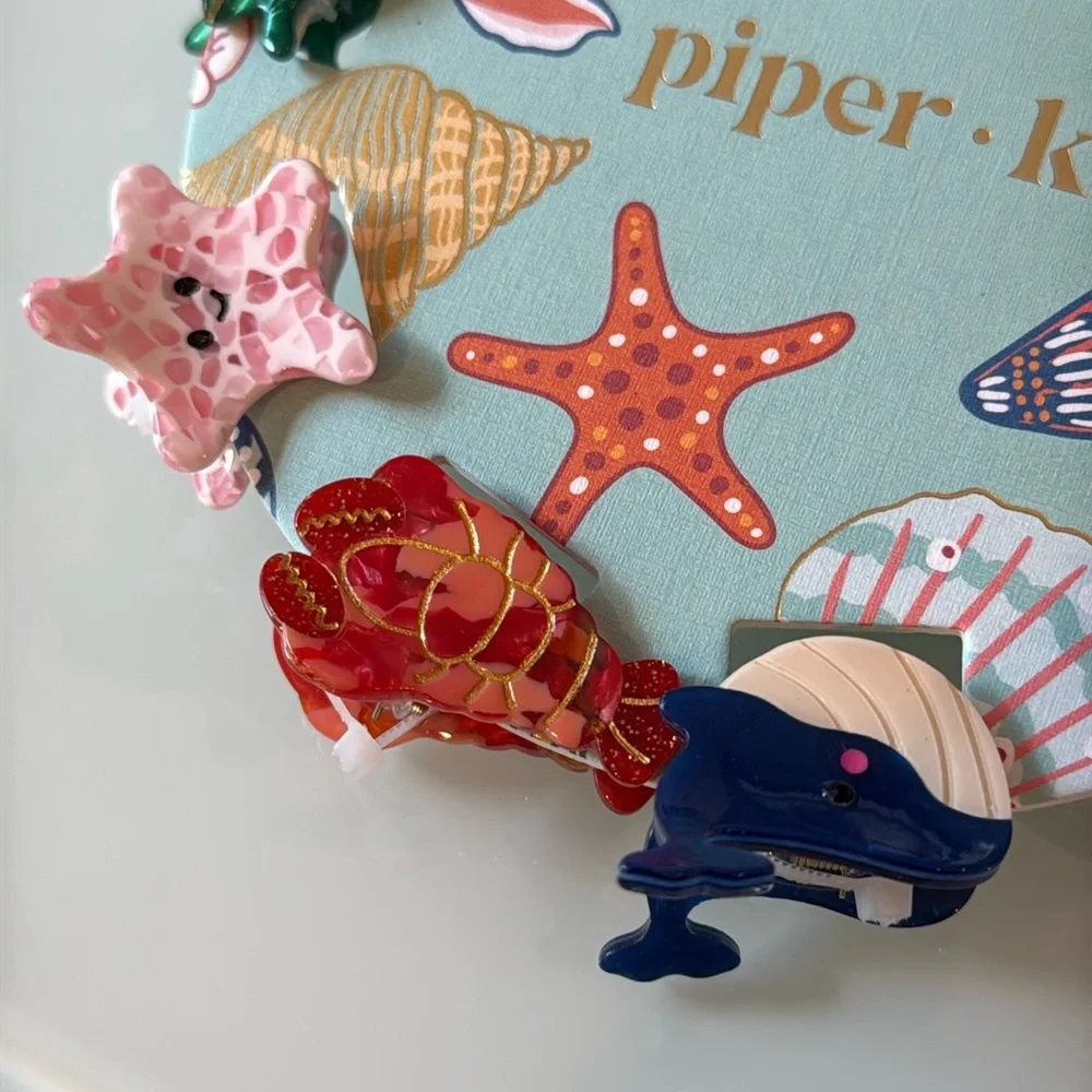 piper·k Ocean Friends Hair Clip Set — Multicolor